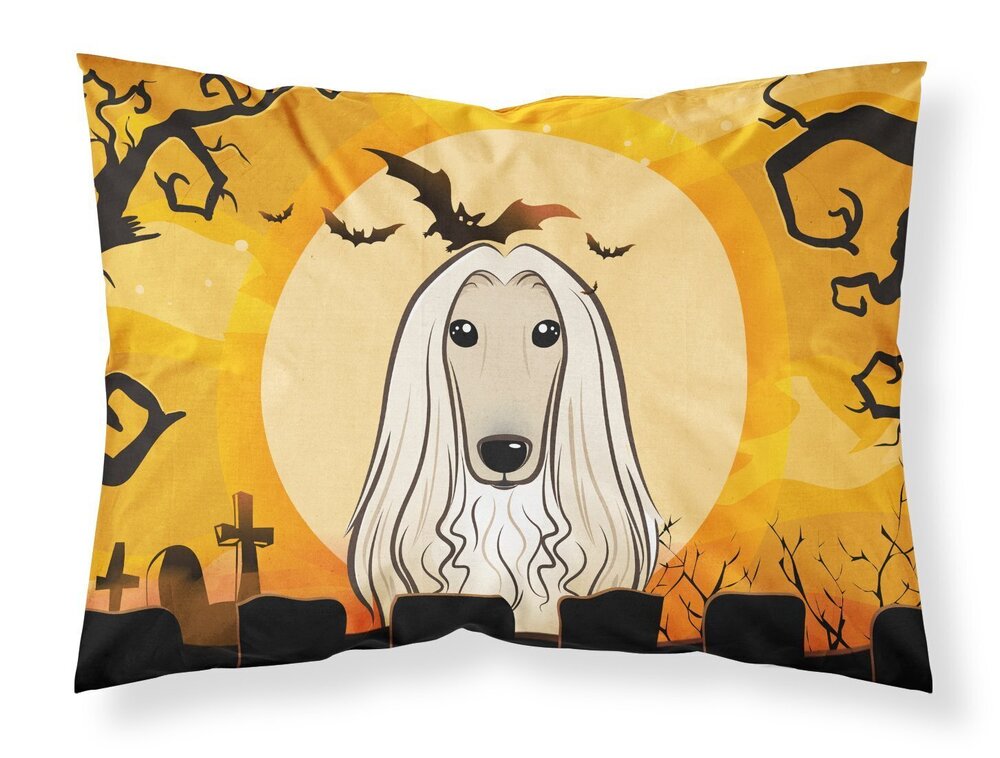 8398 BB1802PILLOWCASE Halloween Afghan Hound Fabric Standard Pillowcase